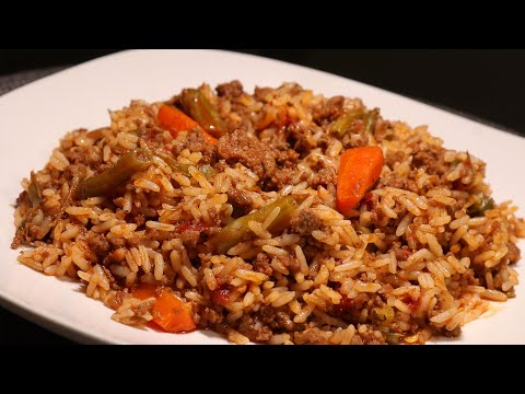EASY Ground Beef Fried Rice with Tomato Sauce! BETTER...