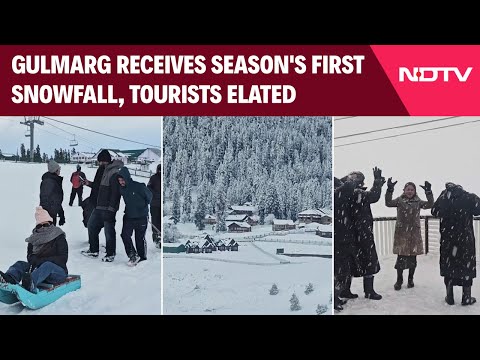 Kashmir Snowfall | Gulmarg Receives Season's First Snowfall, Tourists Elated