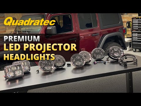 Quadratec Premium LED Projector Style Headlights for Jeep Wrangler, Gladiator, CJ & Cherokee