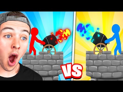 RED vs BLUE Cannon Defense! (marble race)