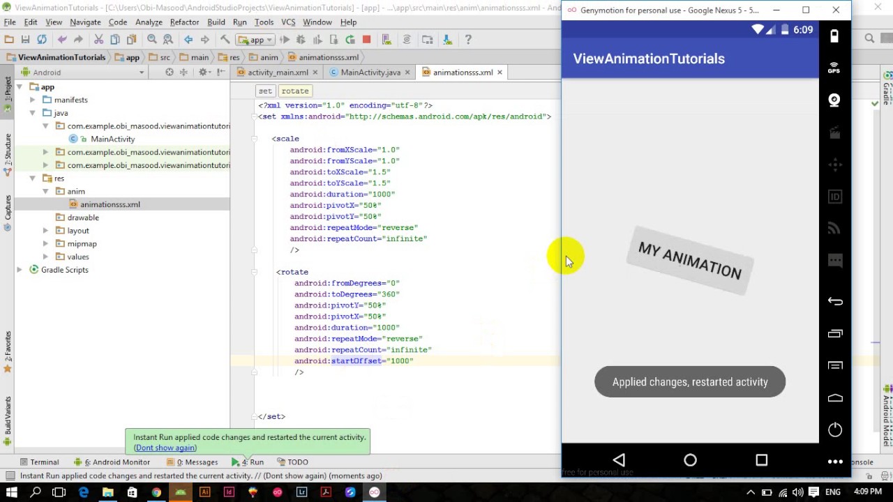 Android Animation Series Tutorial 9 Android Sequential Animation | View Animations