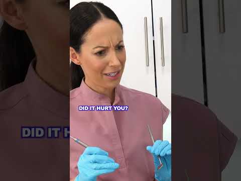 the dental instruments SHOULD touch your gums during a cleaning #shorts