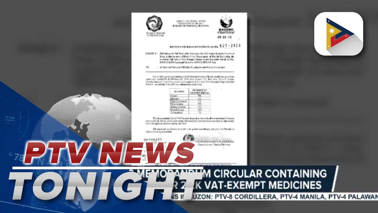 BIR issues memorandum circular containing full list of over 2.2K VAT-exempt medicines