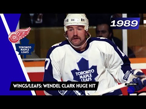 1988-89 - Red Wings @ Maple Leafs - Wendel Clark Huge Hit