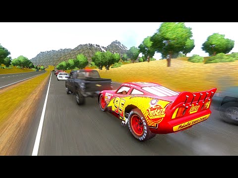Crazy Lightning McQueen Crashes - GTA 4 Real Car Crashes Ep.1
