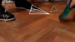 Jésica Gómez y Franco Andrada junto a Mosh Mosh by Marithé Luján, zapatos de Tango.