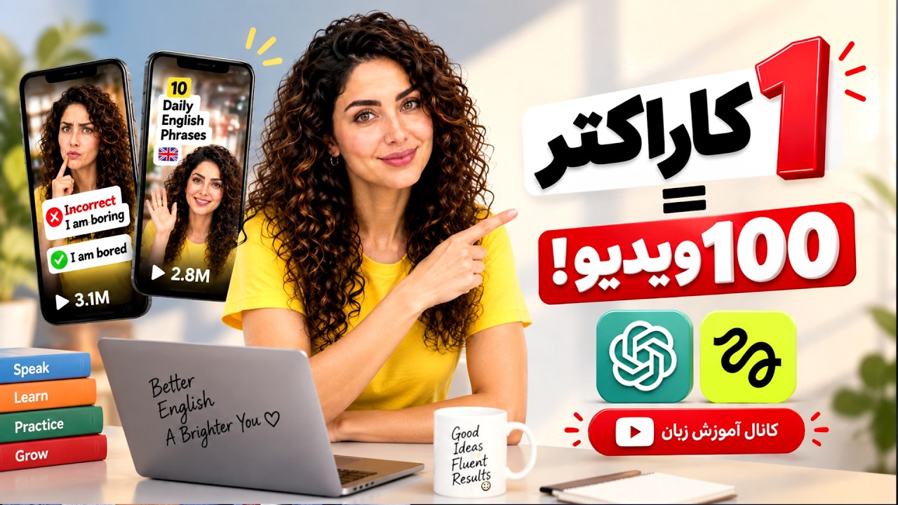ساخت کانال آموزش زبان با هوش مصنوعی | همه در چت جی پی تی