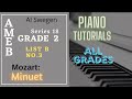 AMEB Series 18 Grade 2 List B No 3 Minuet KV5 By Mozart Piano Tutorial