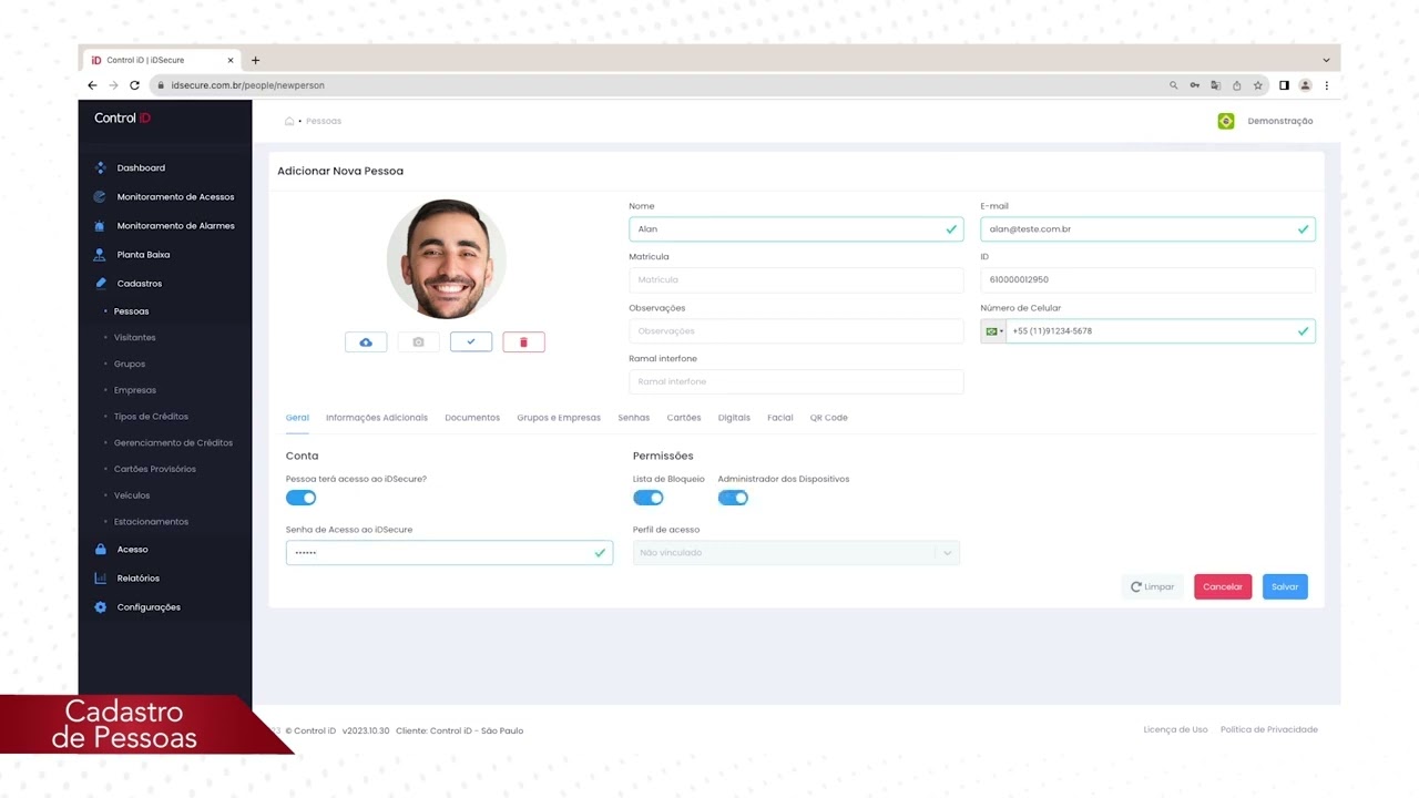Overview do Software iDSecure Cloud