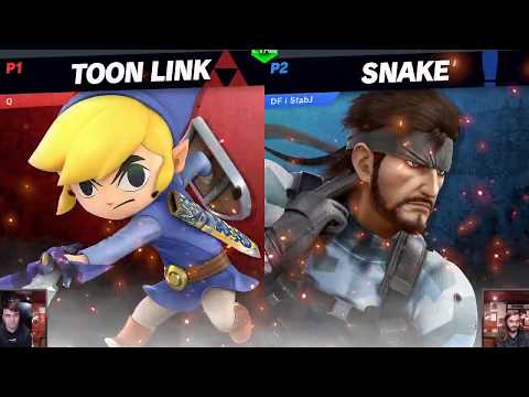 EVAC 20/9/19 - SSBU - Q (Toon Link) vs DF | StabbyJ (Snake) - Losers Quarters