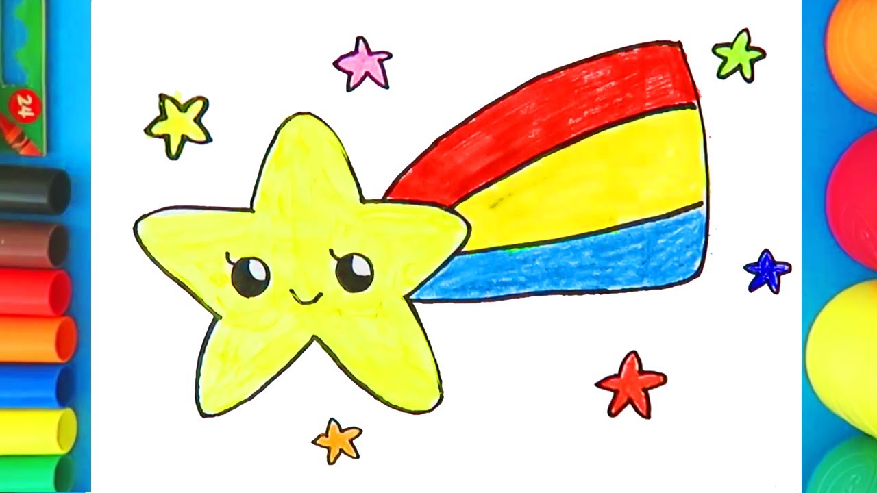 How to draw a Shooting Star - Step by Step Coloring page
