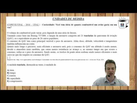E0216 - COPEVE/UFAL - 2016 - UFAL - UNIDADES DE MEDIDA (www.gurudamatematica.com.br)