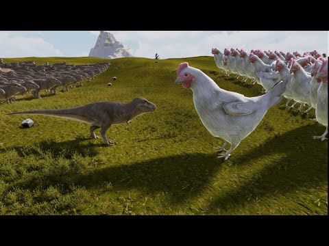 1000 T-Rex Vs 800 Mother of all hens | SUBSCRIBE⚒️ ULTIMATE EPIC BATTLE SIMULATOR 2