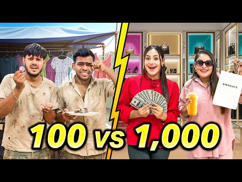 গরিব টিম বনাম বড়লোক টিম 💸 | Living on $100 vs $1000 Challenge | Rakib Hossain
