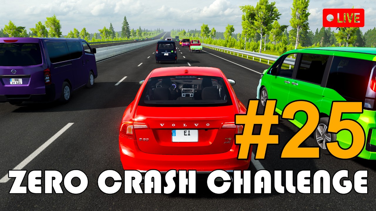 Zero Crash Challenge #025  Shorts Live, Full Screen Live in @Mr.EiOfficial  | BeamNG.drive