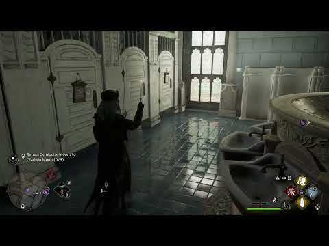 Demiguise Moon Statue HOGWARTS Location - South Wing Bathroom - Hogwarts Legacy Guide -SOUTH EXIT