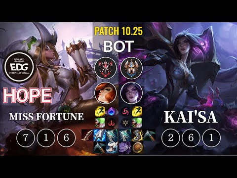EDG Hope Miss Fortune vs Kai'Sa Bot - KR Patch 10.25