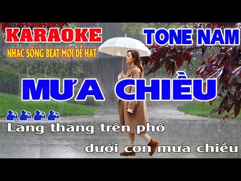 Mưa Chiều | Karaoke Tone Nam ( Bbm ) | Nhạc Sống Phối Mới Dễ Hát _ Thanh Tùng Official