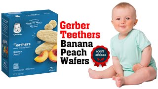 Gerber Teethers Banana Peach Wafers 48gm | Baby Teething Wafers