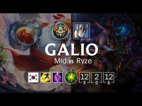 Galio Mid vs Ryze - KR Challenger Patch 8.7