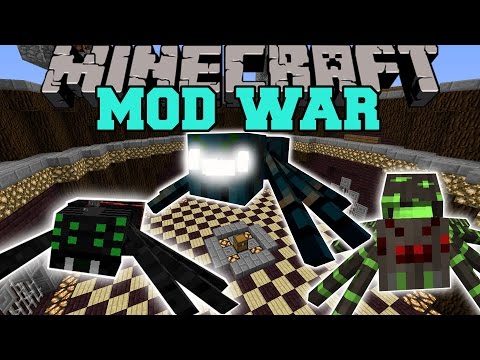 Minecraft: MUTANT SPIDER WAR - Mod War Battle (Giant Beasts With Deadly Abilities!) Mods