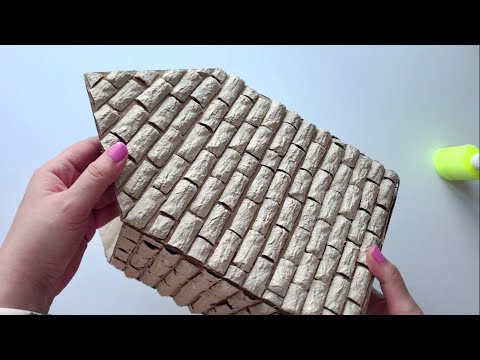 DIY Miniature House with bricks | Cardboard idea | Paper craft tutorial