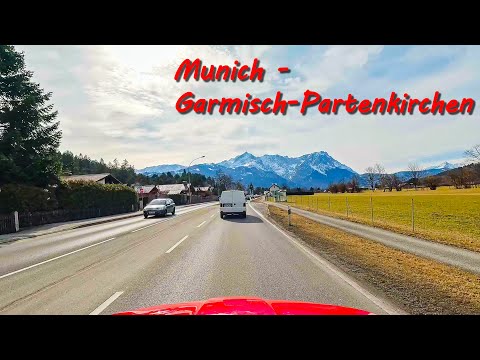 Driving in Germany - from Munich to Garmisch - Partenkirchen via A95 Autobahn