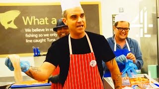 Robbie Williams Becomes A Supermarket Fishmonger | Alan Carr&#39;s Happy Hour