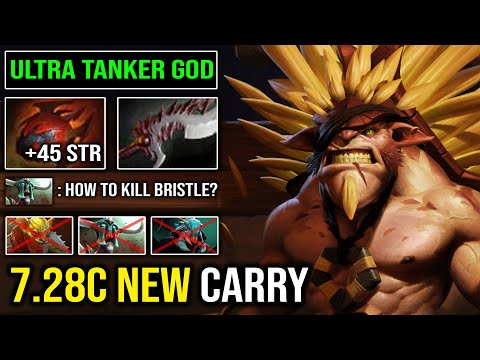 REASON Why Bristle is too OP Carry in 7.28c with 13Min Godlike Ultra Tank God 1v5 Heart DotA 2