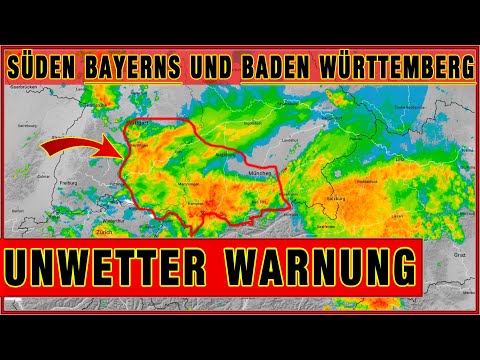 Unwetter WARNUNG (31.08.2022) für den Süden Bayerns und Baden Württemberg