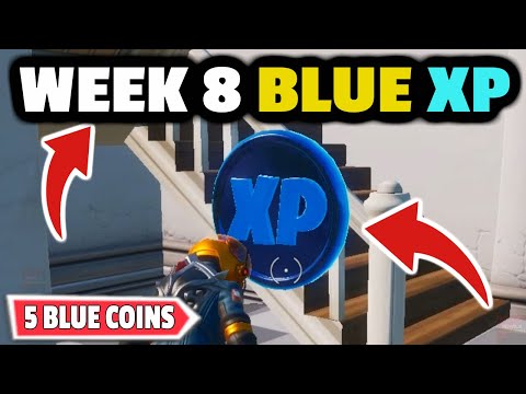 Fortnite BLUE XP Coins WEEK 8 - All 5 Blue XP Coins Locations in Fortnite Chapter 2 Season 3!