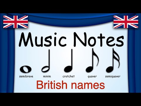 🎶 Music Notes British Names | Semibreve, Minim, Crotchet, Quaver & Semiquaver | Green Bean's Music