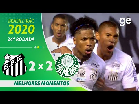 Gols e lances de Santos x Palmeiras