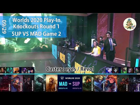 MAD (Humanoid Lucian) VS SUP (Bolulu Zoe) G2 Highlights Play-In Knockouts R1 - Worlds 2020 Play-In