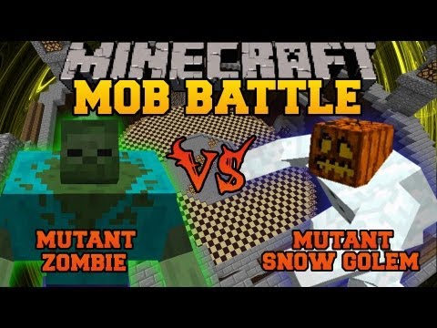 Epic Mutant Zombie Vs Snow Golem Battle!