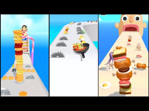 Sandwich Runner vs Pancake Rush vs Noodle Run | Three battle | Semakin Seru | chemut chanel