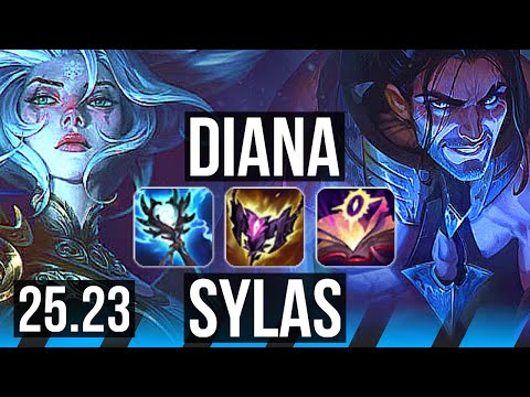 DIANA vs SYLAS (MID) | 58k DMG, Legendary, 18/4/11, 600+ games | NA Challenger | 25.23
