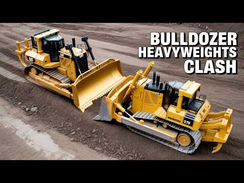 Caterpillar D9 vs Komatsu D275 Battle of the Bulldozers