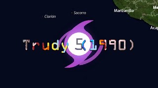 Track of Hurricane Trudy (1990)