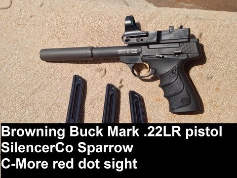 Browning BuckMark, SilencerCo Sparrow, C-More Red Dot