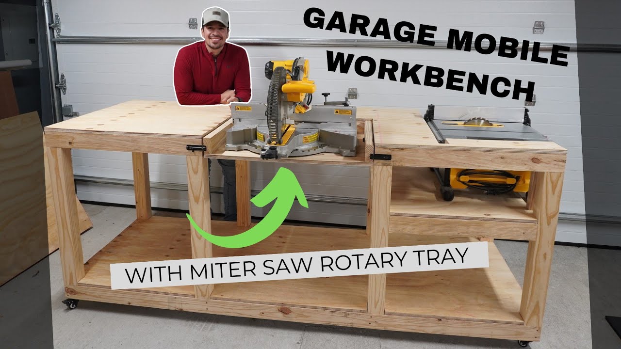 DIY Garage Mobile Workbench / Miter and Table Saw / How I Built In 10 Steps