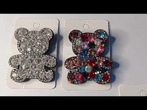 CARTELA PRESILHA BORBOLETA URSO STRASS 4 X 5 CM
