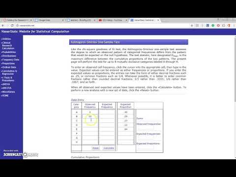 Vassar Stats for Kolmogorov Smirnov