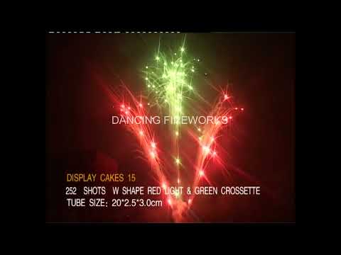 PC0147_252's W Shape Red Comet, Green Crossette #fireworks