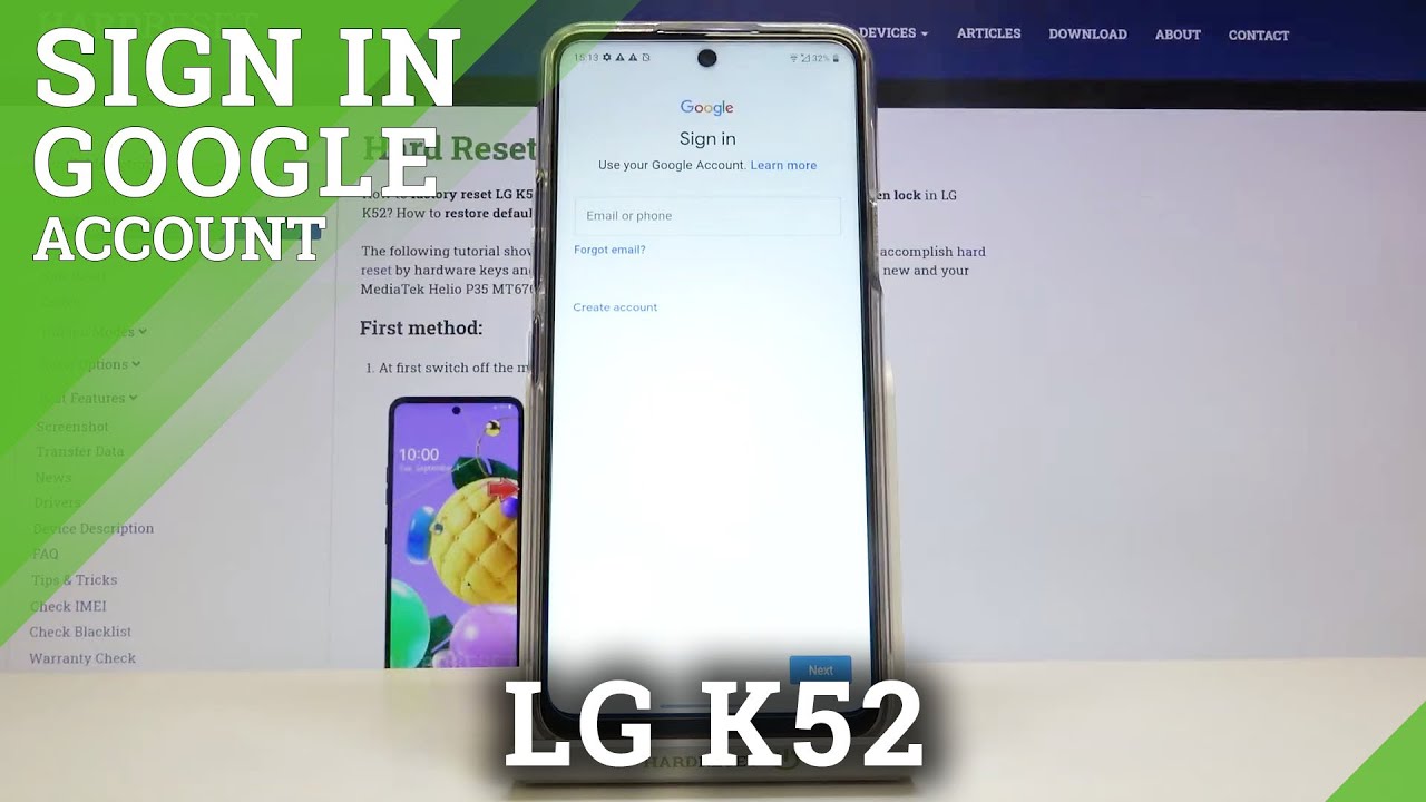 How to Create / Remove Google User in LG K52 – Add / Delete Google Account