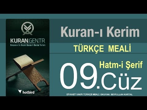 Türkçe Kurani Kerim Meali, 09 Cüz, Diyanet işleri vakfı meali, Hatim, Kuran.gen.tr