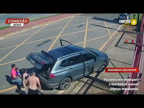 Vídeo: Pai entra em desespero e bombeiros salvam criança engasgada.
