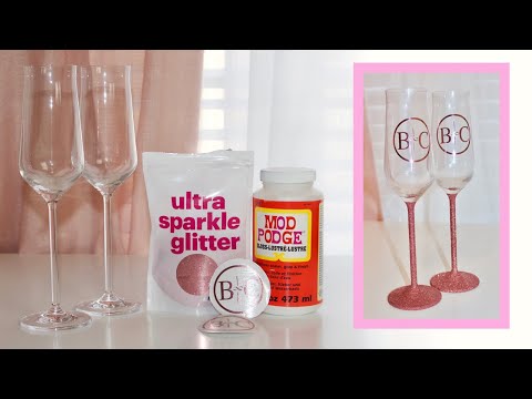 DIY GLITTER STEM GLASSES