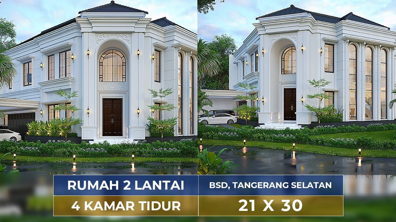 Video 3D Desain Rumah Klasik 2 Lantai Ibu MTA 1524