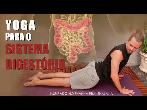 Prática de yoga sistema digestório